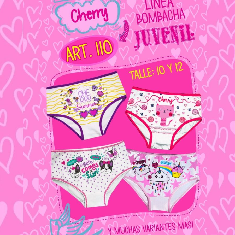 BOMBACHA JUVENIL ALGODÓN ESTAMPADA CHERRY ART: 110