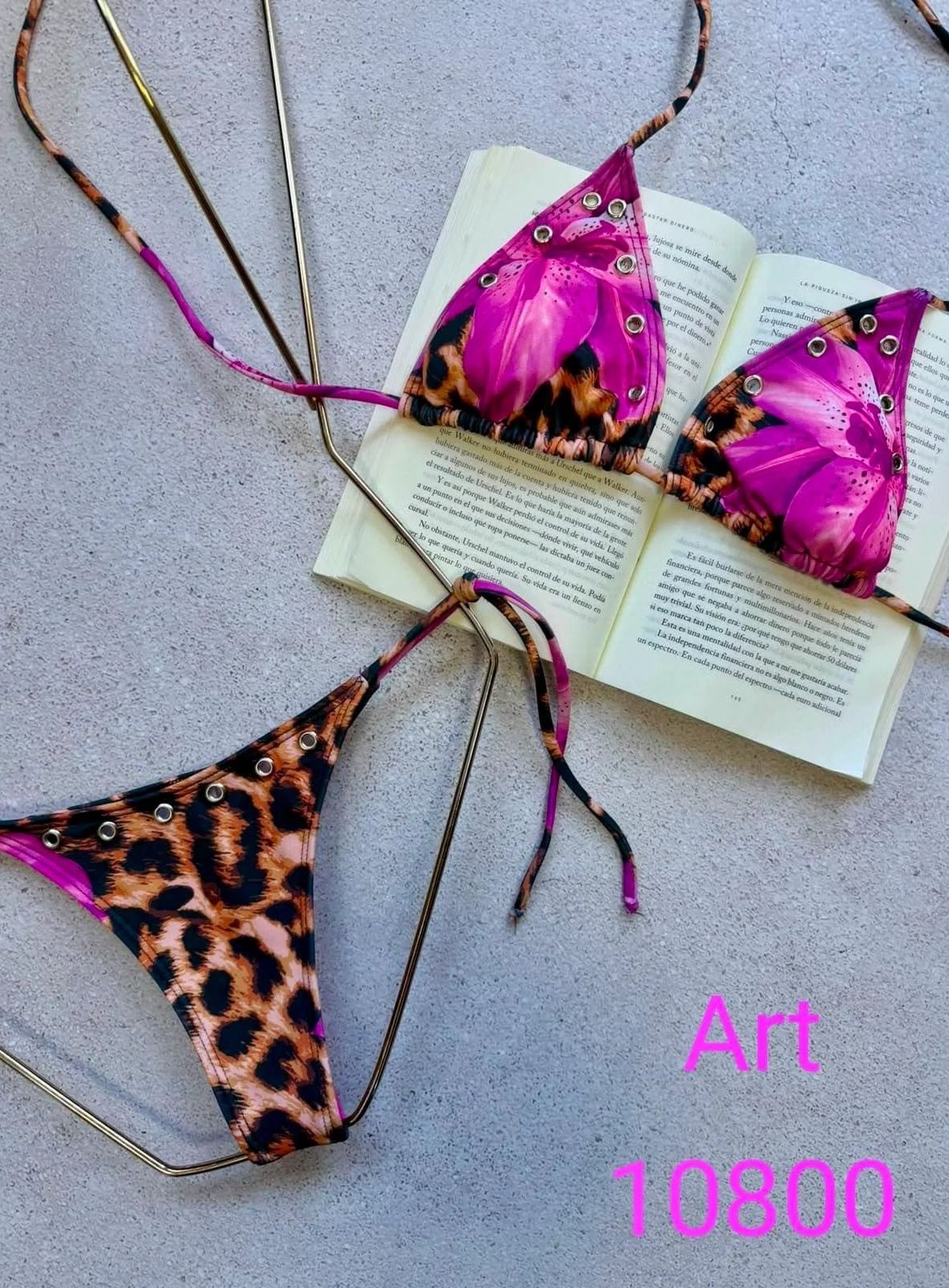 BIKINIS CON OJALES PRINT Y LESS PARA ATAR ART: 10800