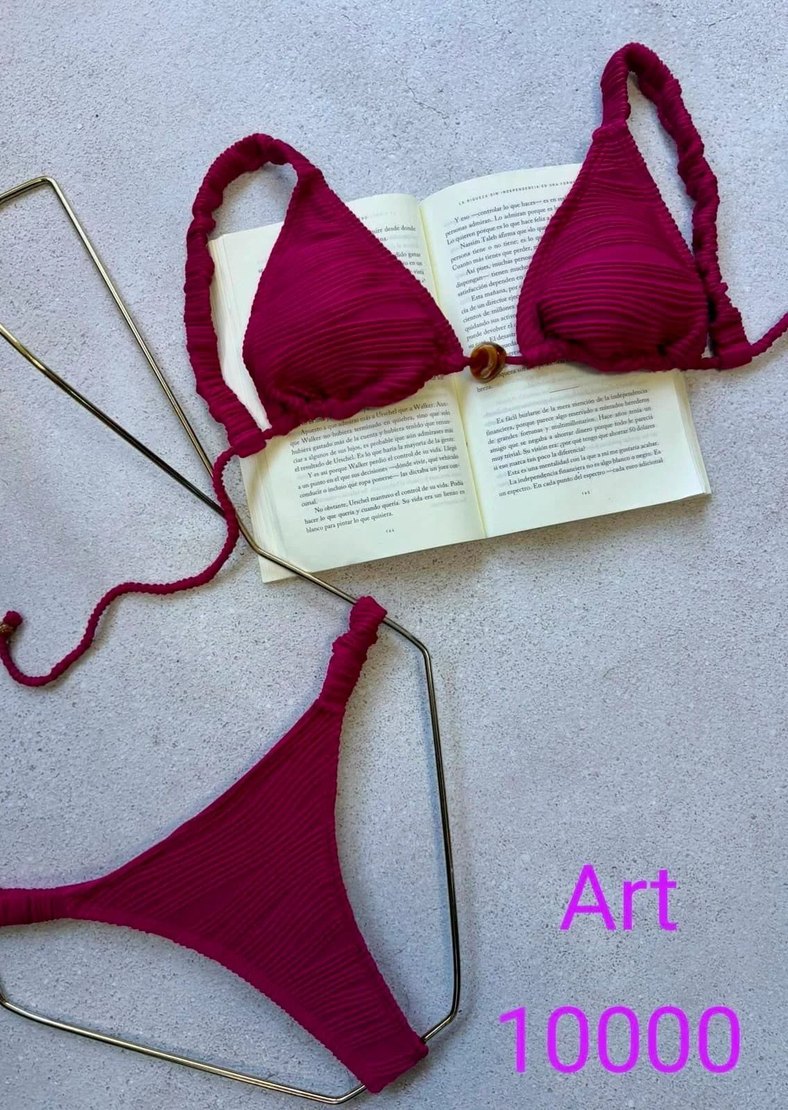 BIKINI TEXTURA CON DETALLE Y LESS PARA ATAR ART: 10000
