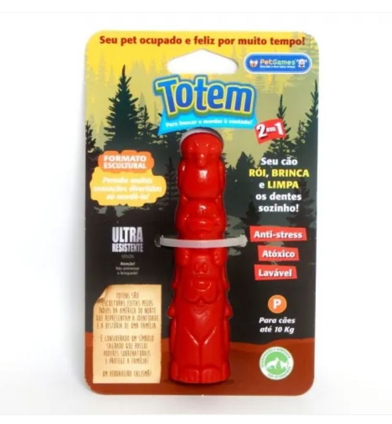 Brinquedo Pet Games Mordedor Totem Nylon P - Vermelho