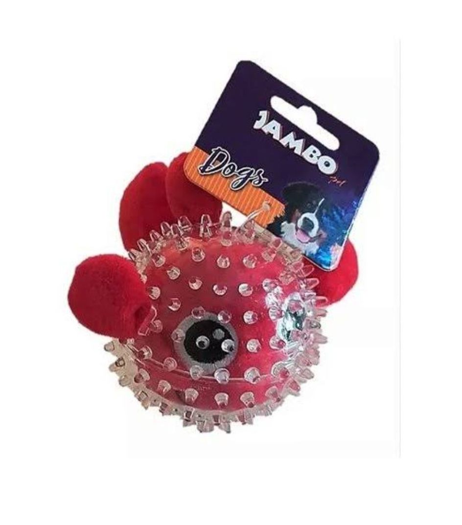 Brinquedo Mordedor Bola Spike Ball Peixinho Jambo Sonoro