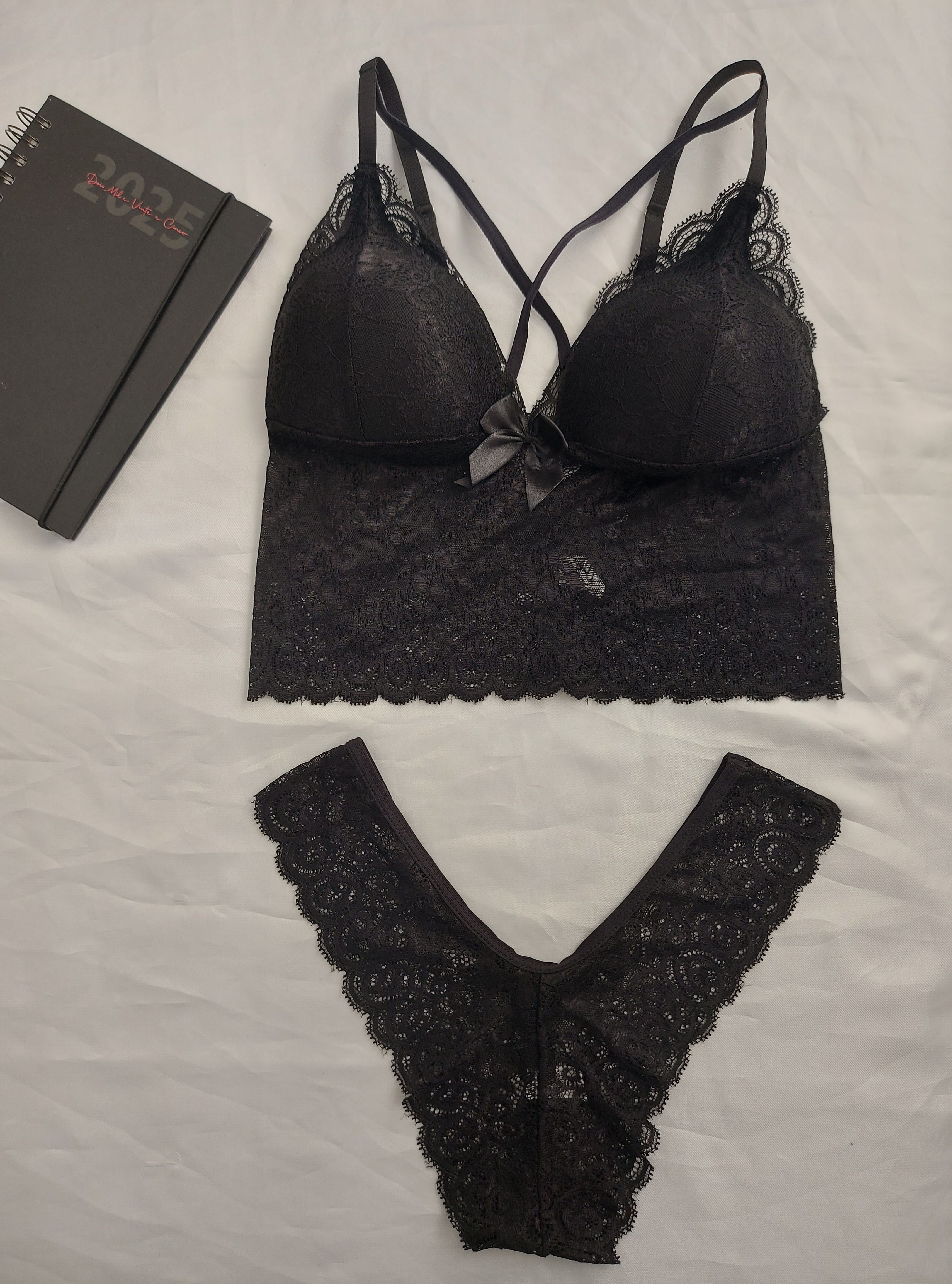 Conjunto Renda Flor Hot Love