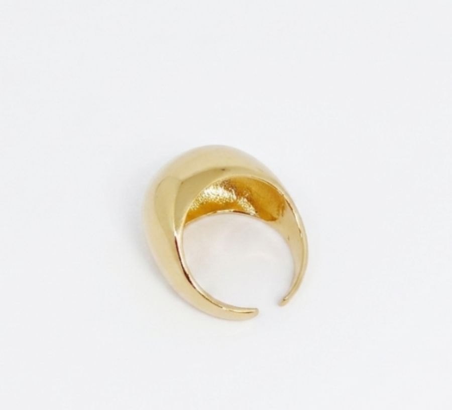 Anel Largo Liso Ajustável banho Premium a Ouro 18k