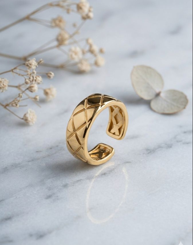 Anel ajustável banho Ouro 18k