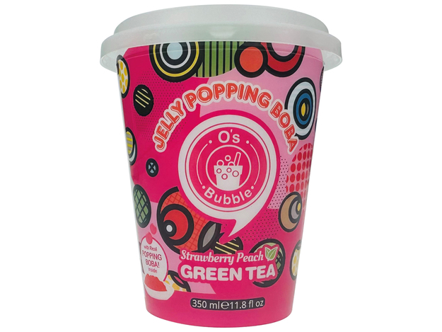 Boba Drink Strawberry & Peach O's bubble 350 ML
