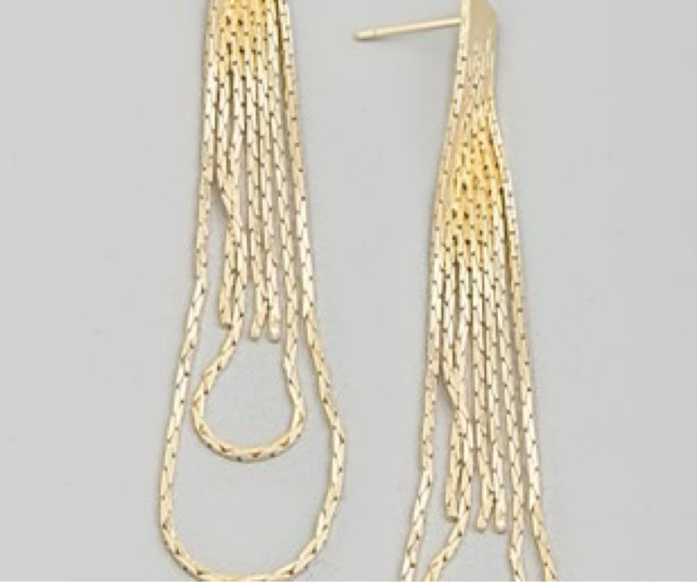 Dainty Fringe Earrings - Gold