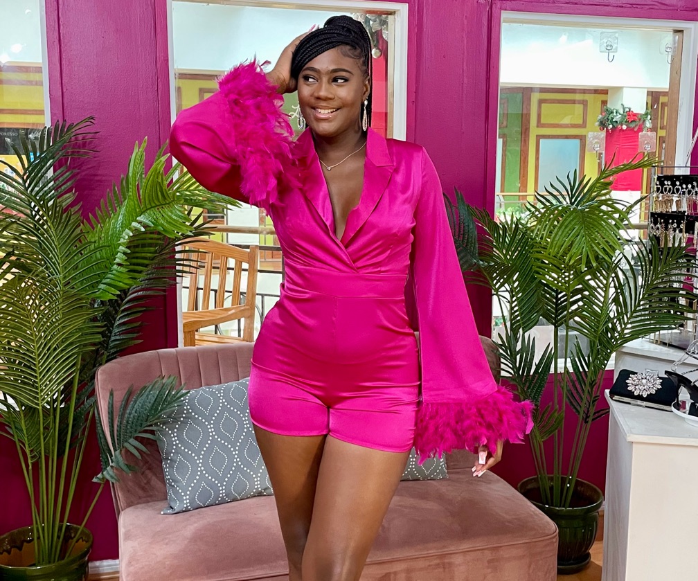 Express Your Style Romper - Fuchia