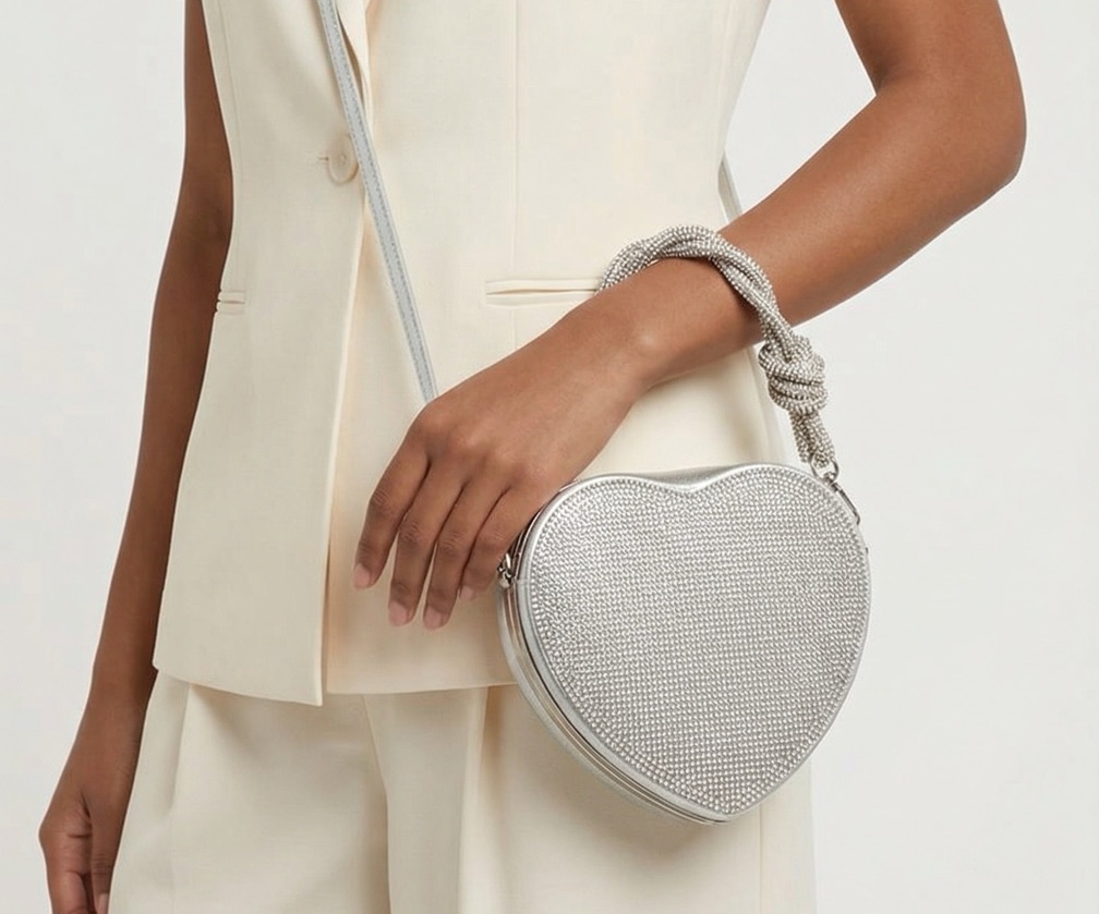 Heartful Babe Handbag - Silver