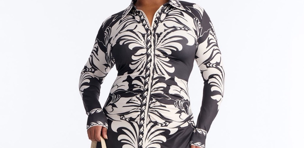 Glenda Favorite Midi Dress - Black/White