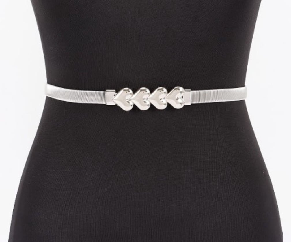 Heart Statement Belt- Silver