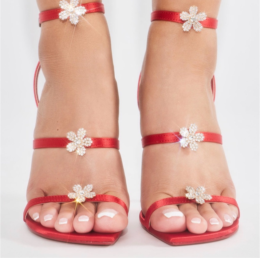 Red Hot Heeled Sandals - Red