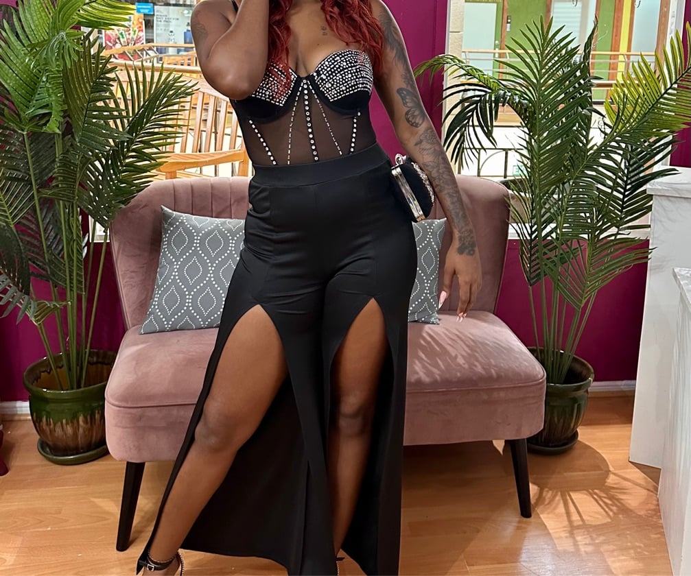 High slit pants