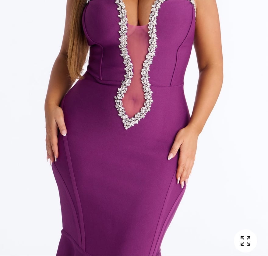 Gala Mermaid Bandage Gown - Purple