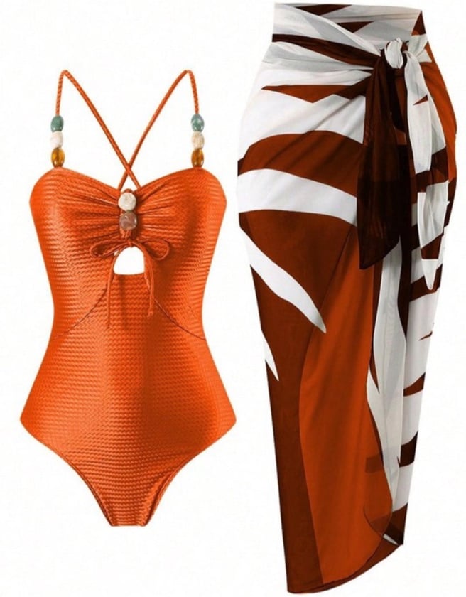 Glow Shimmer 2 Piece Swimsuit - Brown
