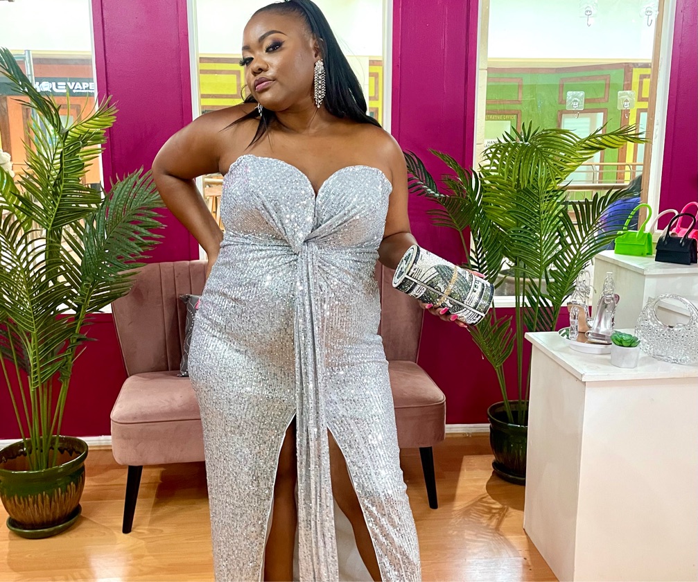 Glenda Sequin Maxi Dress - Silver