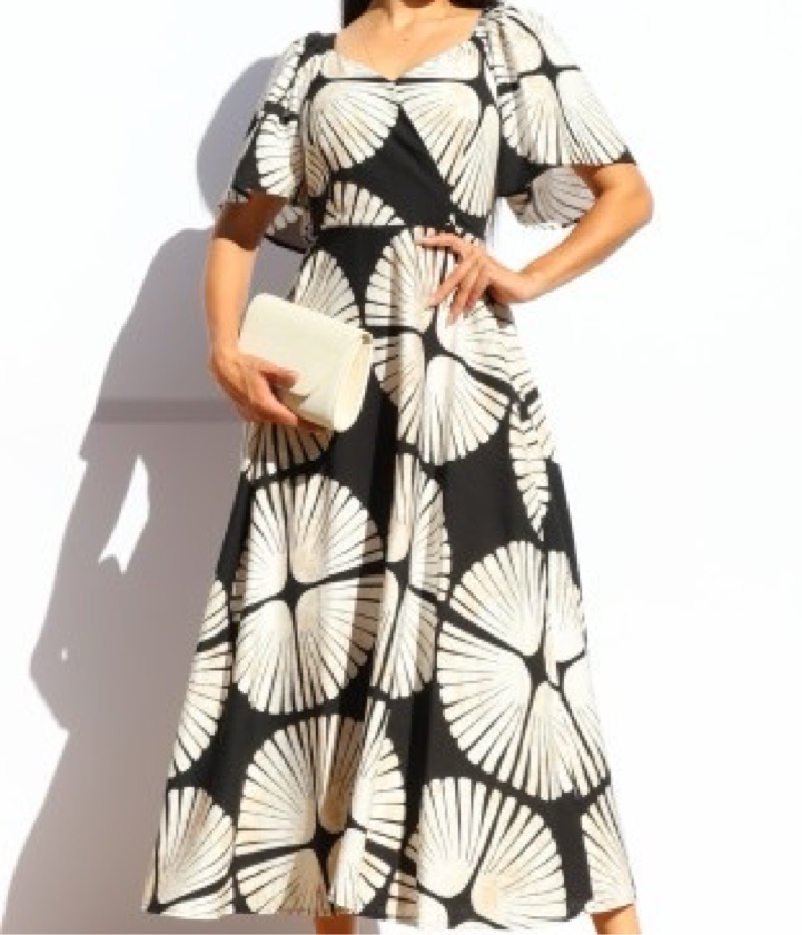 Printed Flared Midi Dresses