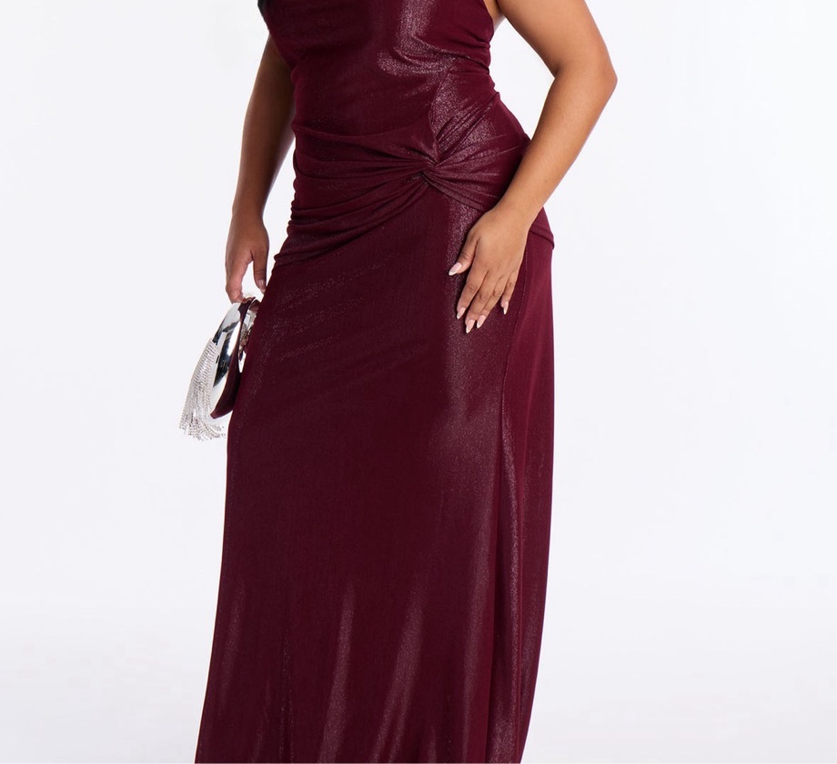 Down For A Good Time Metallic Maxi Dress - Burgundy