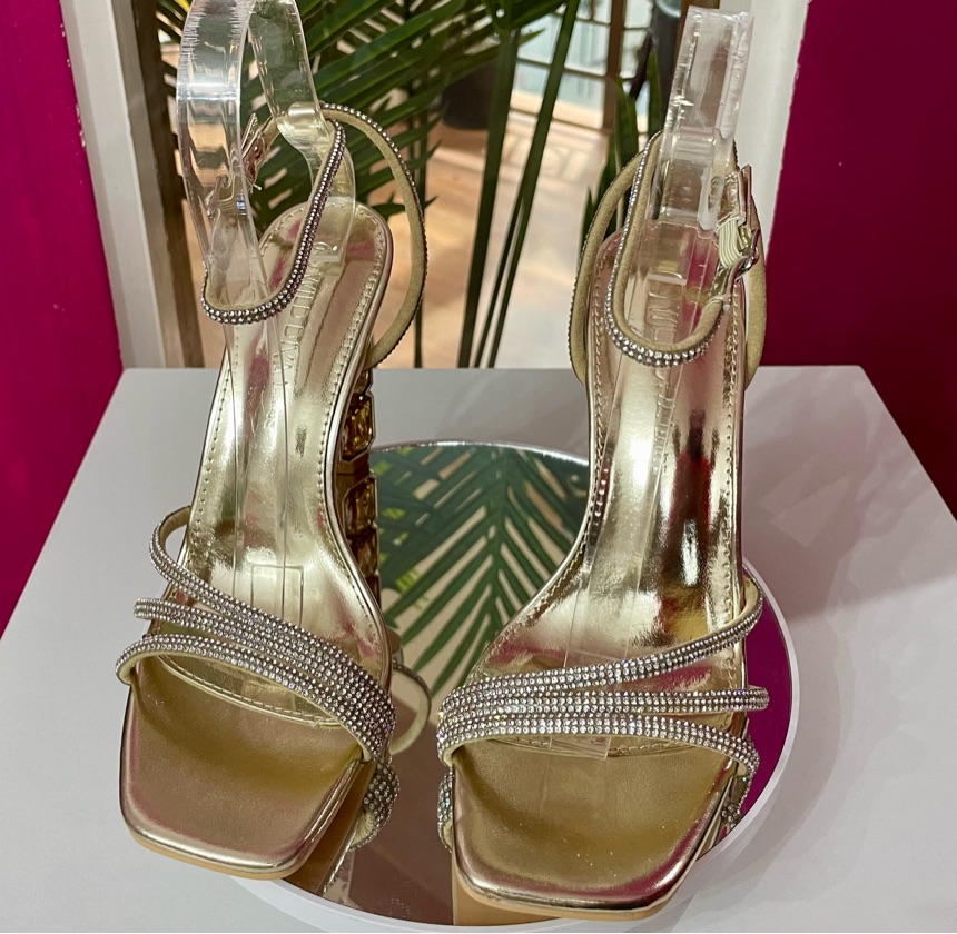 Out On The Town Heeled Sandals - Gold