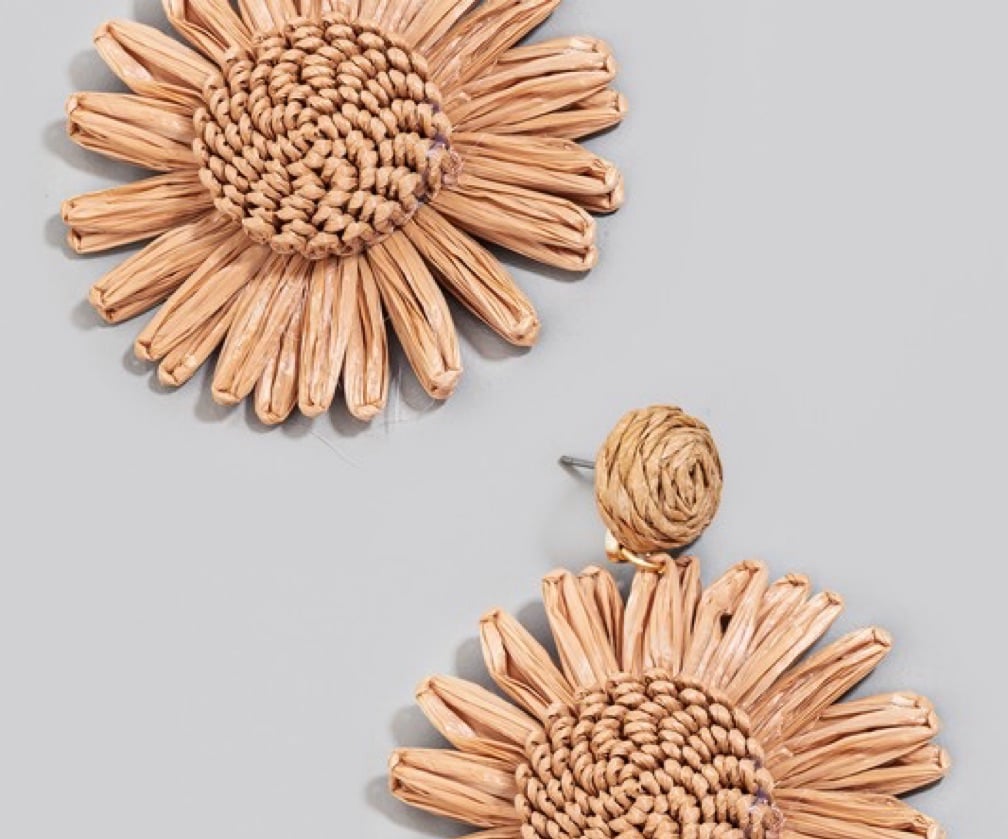 Flowers Charm Earrings - Brown