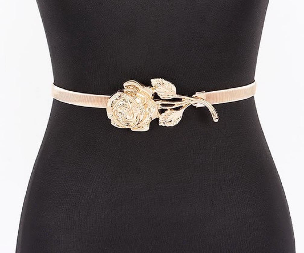 Flower Statement Belt- Gold