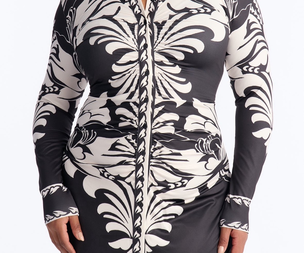 Glenda Favorite Midi Dress - Black/White