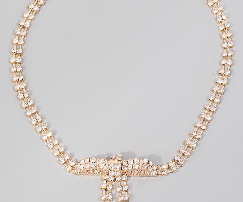 Bright Future Bow Choker- Gold