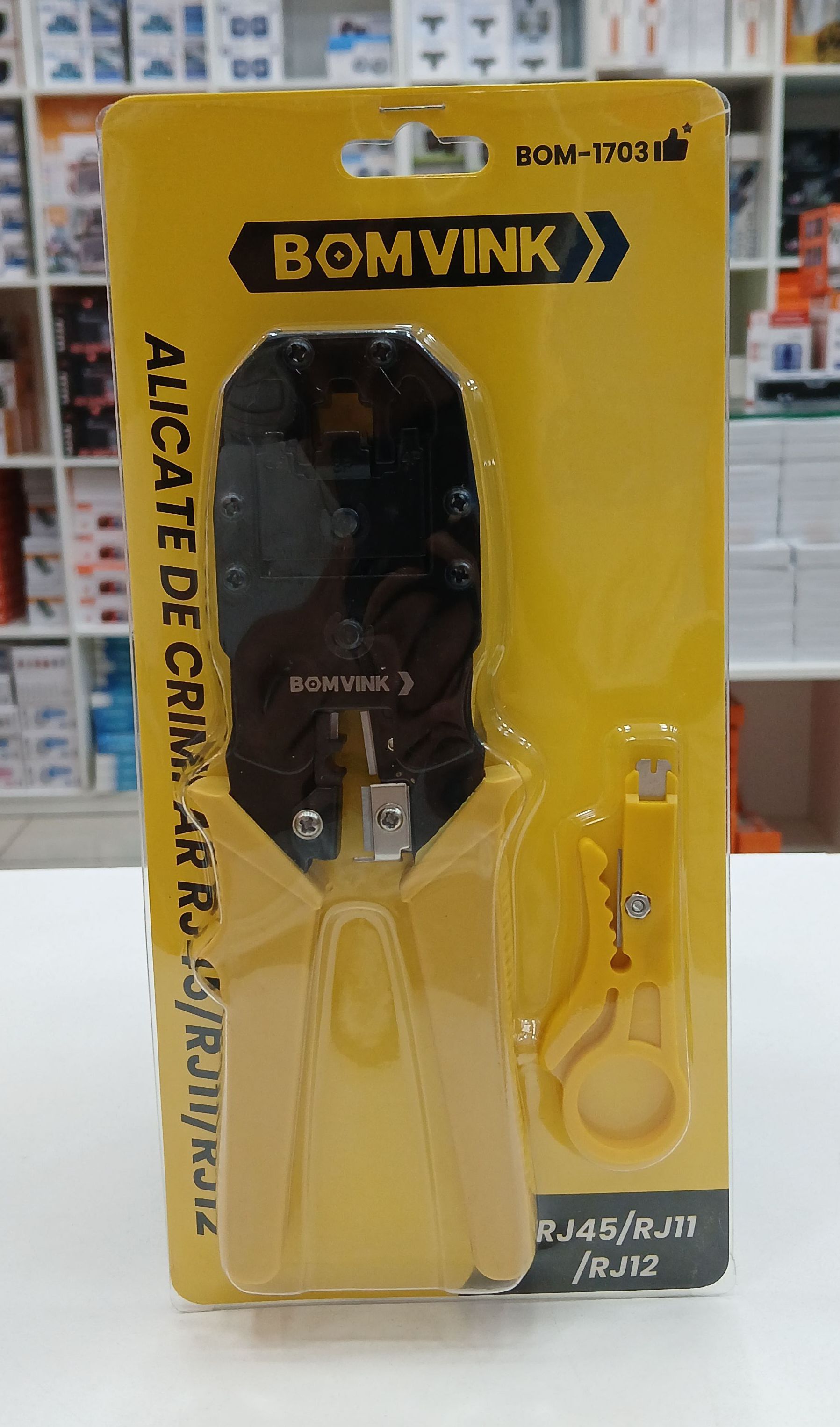 Alicate de Crimpar RJ45/RJ11/RJ12 BOMVINK BOM-1703