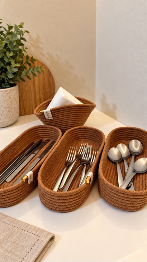 Kit aparador de talheres + porta guardanapos
