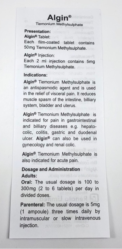 Algin inj (5ampoules)(exp 6/27)