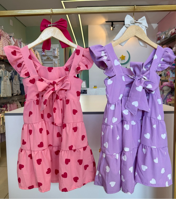 Vestido Catarina • rosa corações