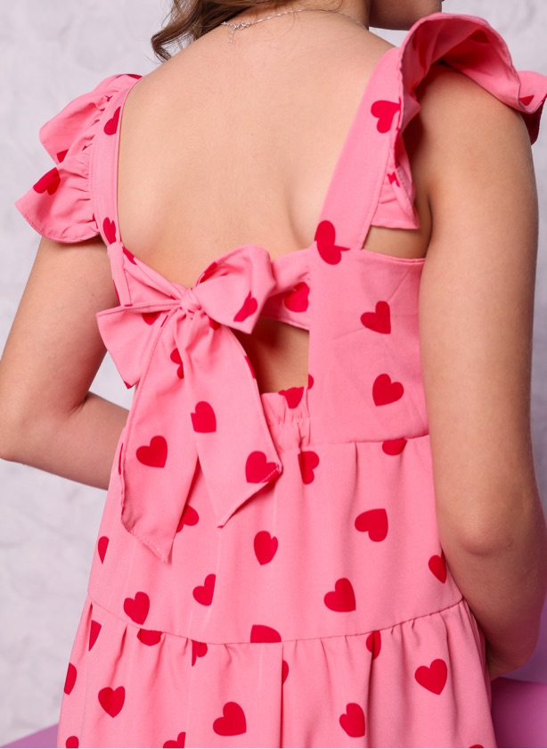Vestido Catarina • rosa corações
