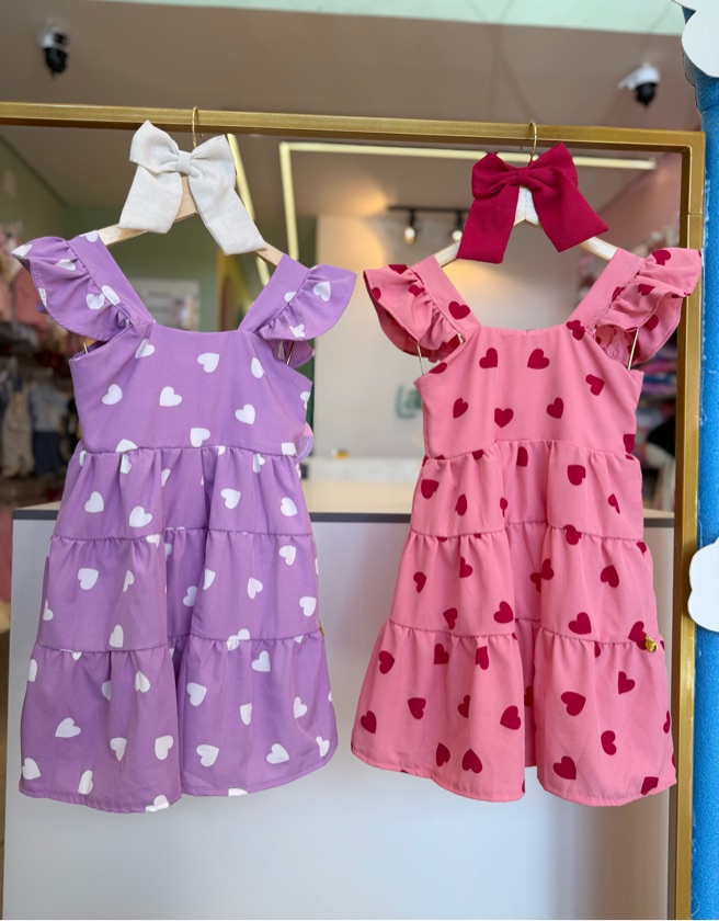 Vestido Catarina • rosa corações