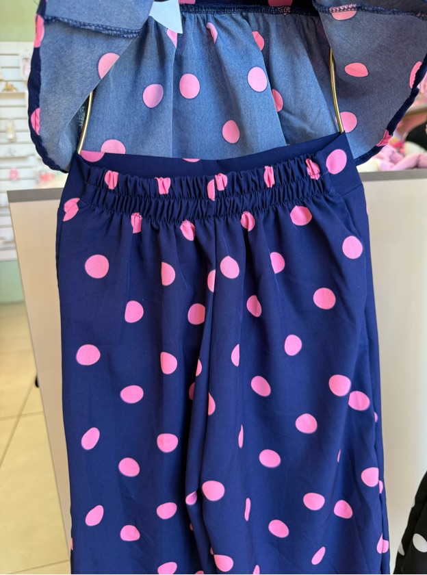 Conjunto Bella • poá azul marinho