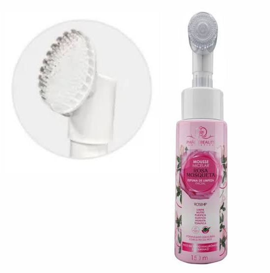 Mousse Micelar Rosa Mosqueta - Espuma de Limpeza Facial Phállebeauty 150ml