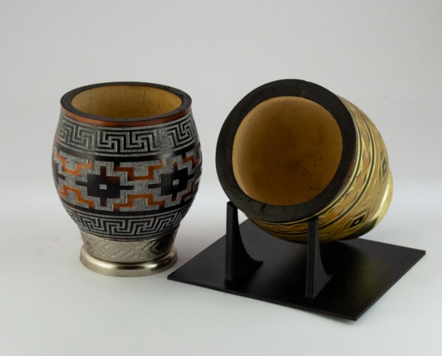MATE COQUITO GRABADO 360 BLANCOY NEGRO S/VIROLA