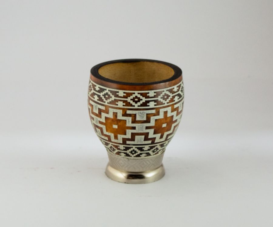 MATE COQUITO GRABADO 360 BLANCOY NEGRO S/VIROLA