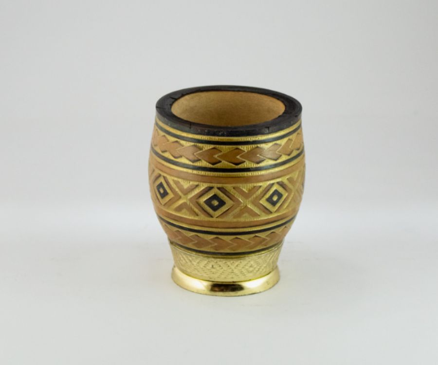 MATE COQUITO GRABADO 360 BLANCOY NEGRO S/VIROLA