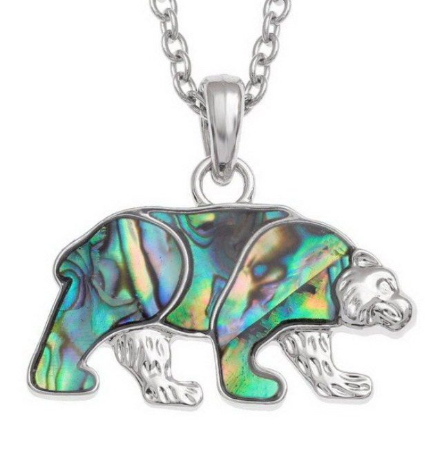 Bear design Tide Jewellery inlaid Paua shell Tj425