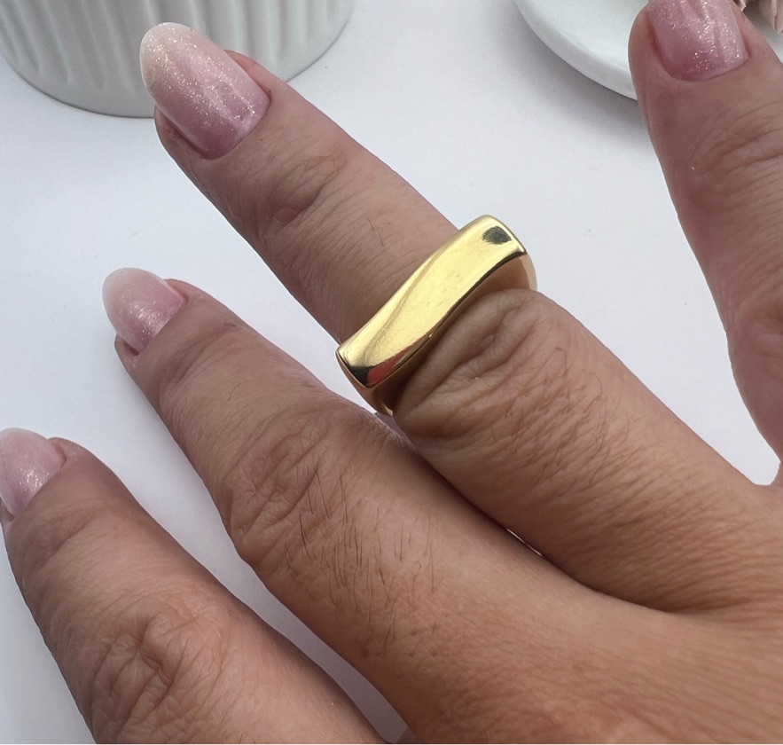 Anel minimalista Tm 18 semi joia ouro 18k