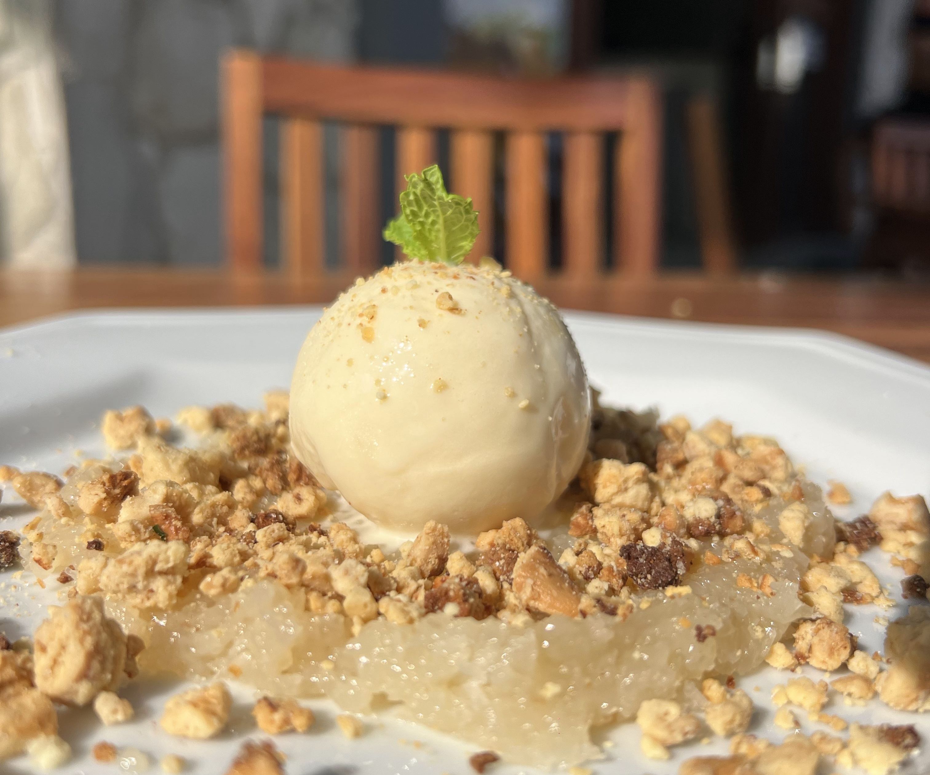 Cocada mole com sorvete