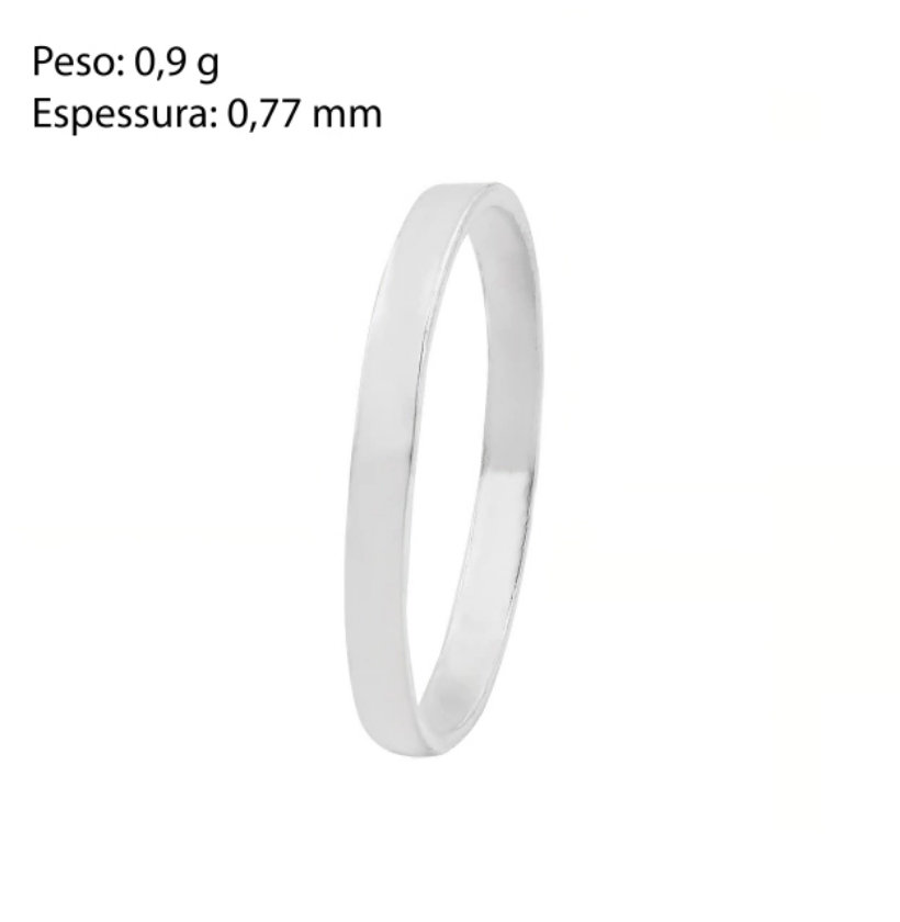 Aliança em Prata Fita 2mm