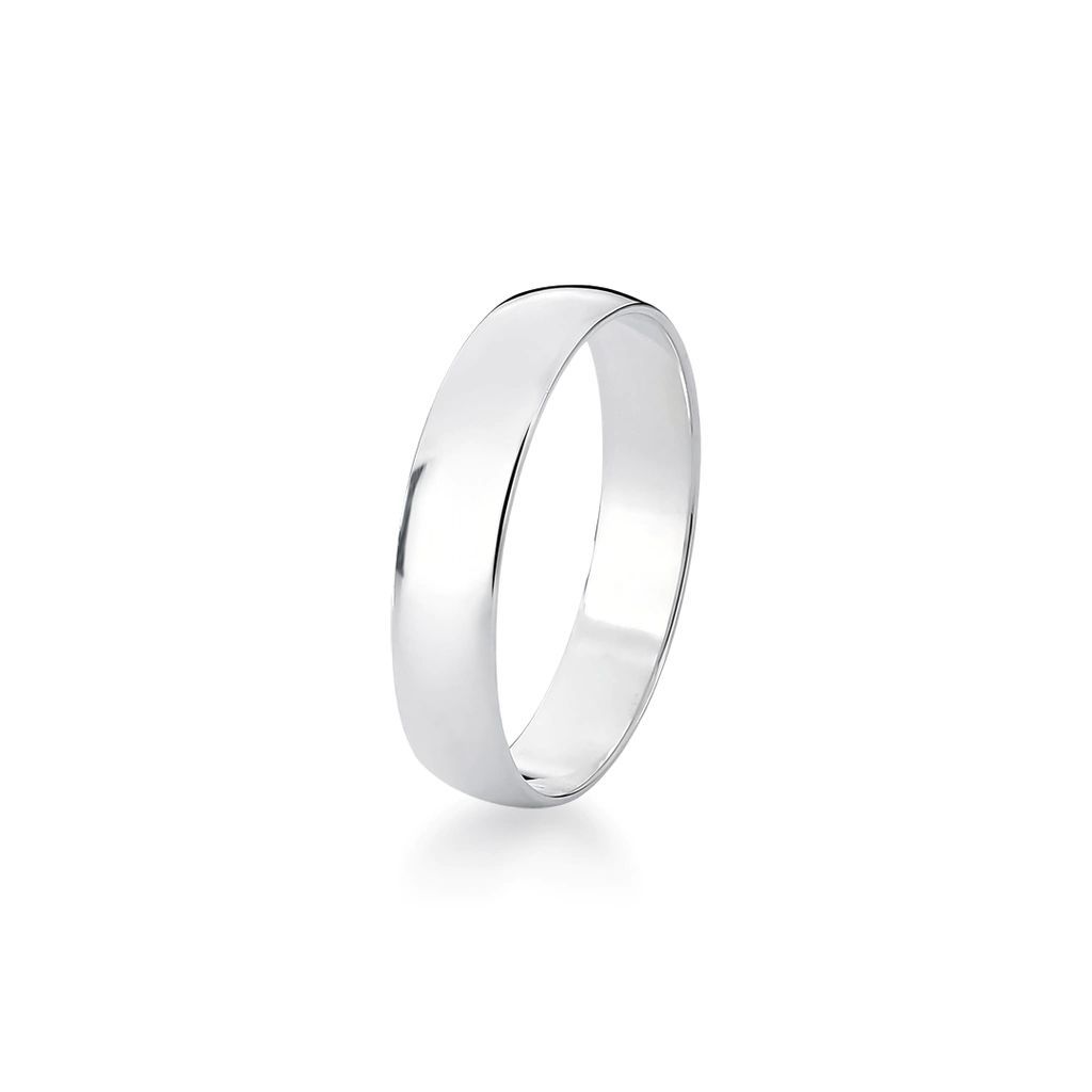 Aliança em Prata Lisa 4 mm