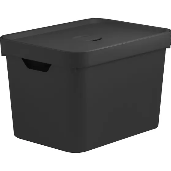Caixa organizadora cube G c/ tampa preto fechado