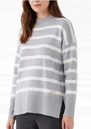 Sueter Rayado Viscoso Gris