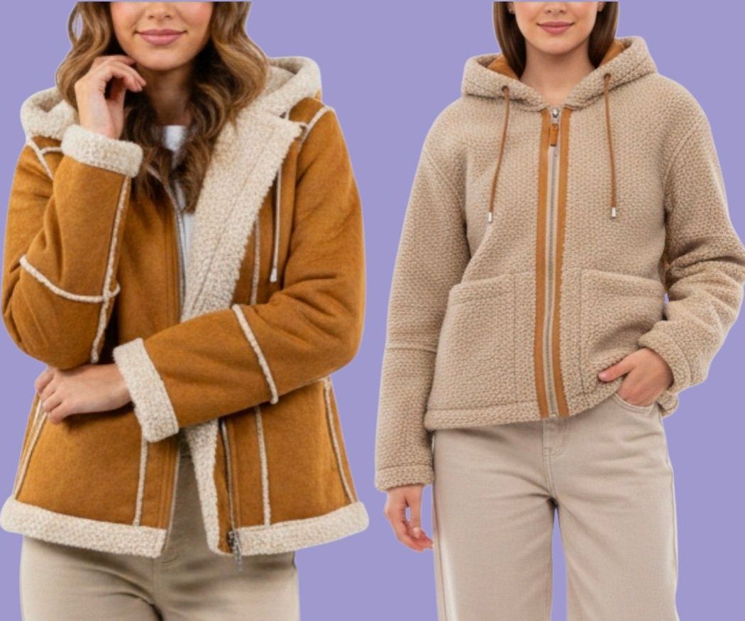 Campera Reversible Gamuza Camel
