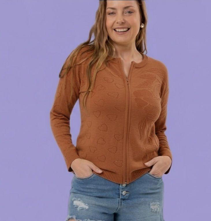 Campera c/cierre calada Lago Puelo