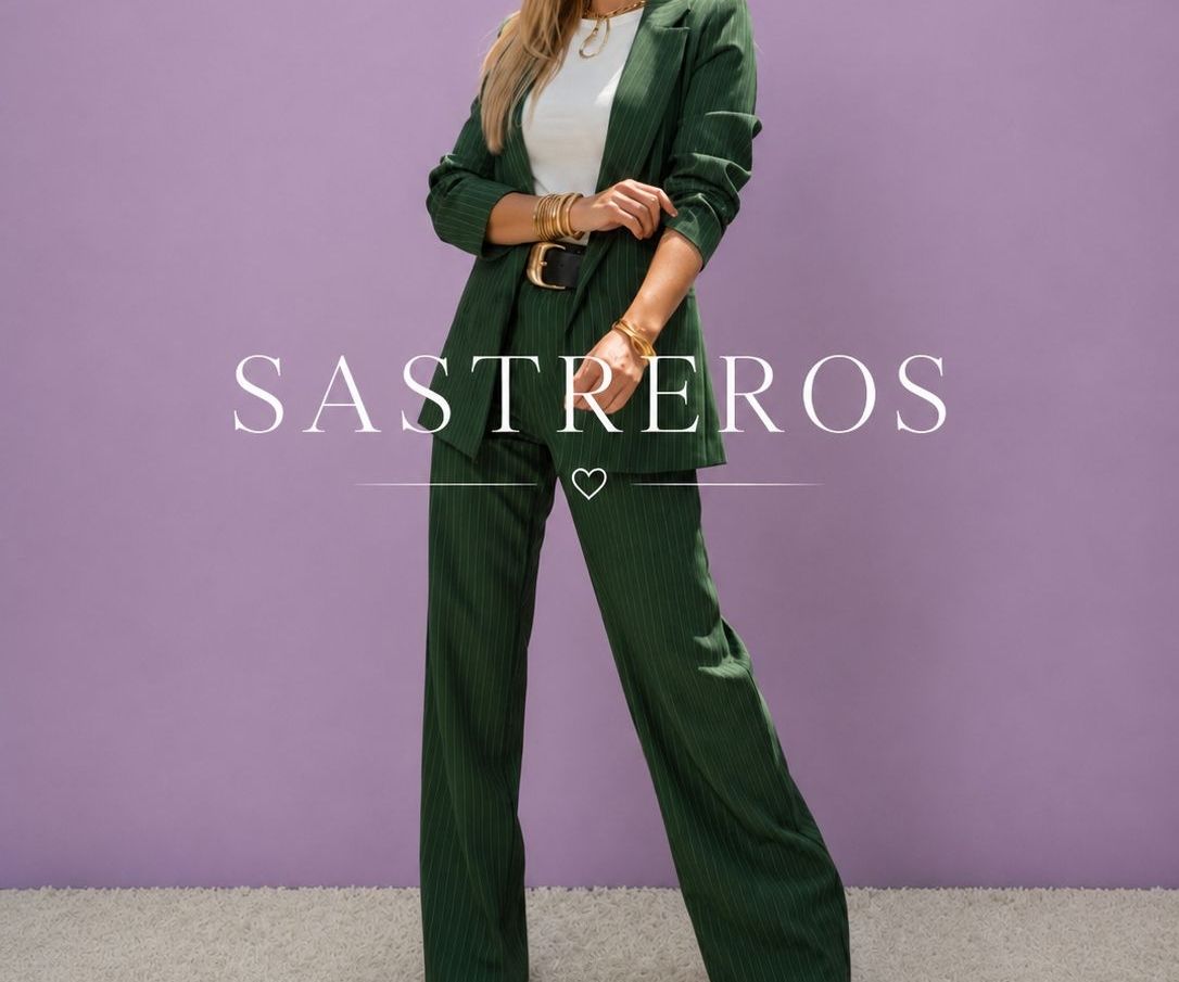 Pantalon Sastrero Rayado Verde