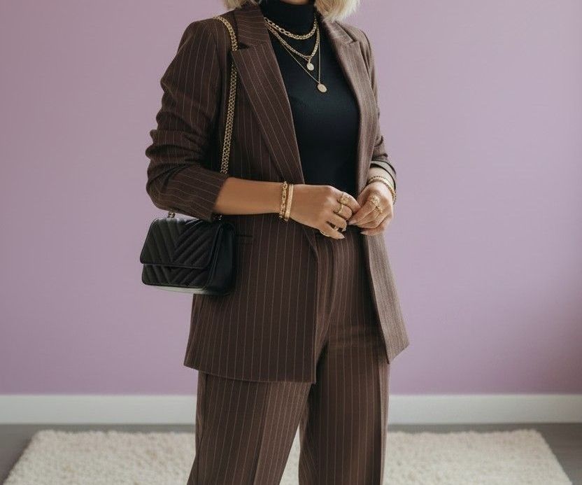 Blazer Rayado Chocolate