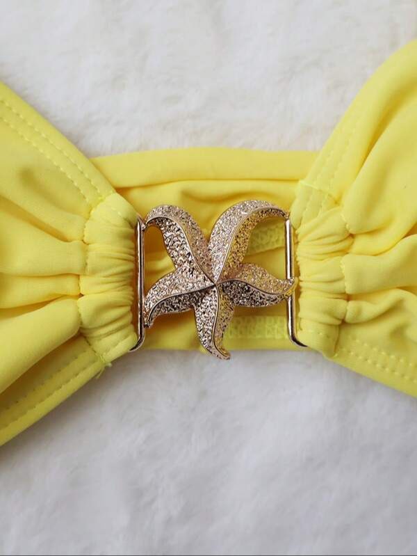 Bikini Amarillo con Detalle de Estrella de Mar