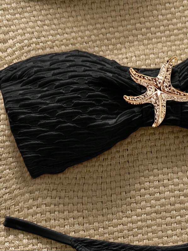 Conjunto de Bikini Negro con Estrella de Mar